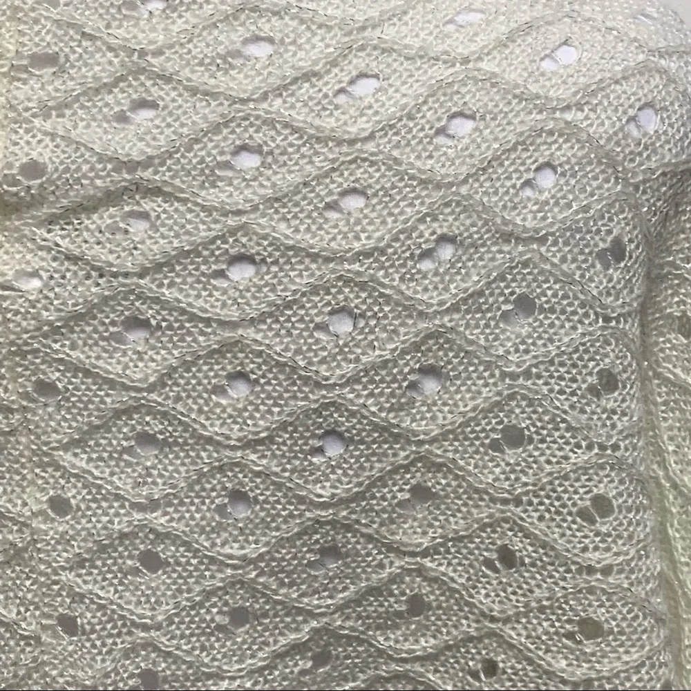 Infinity Scarf Off-White/Cream Shimmer Thread Knit Women's 38